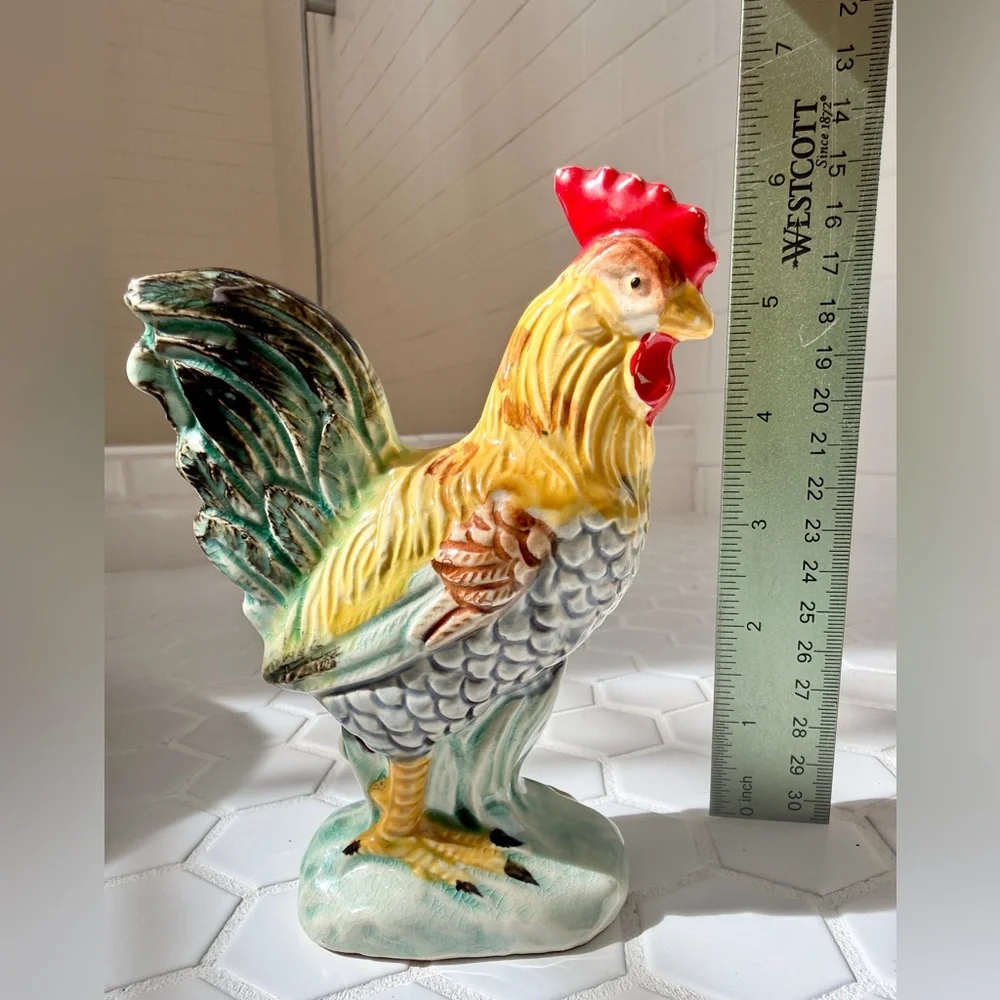 Vintage Enesco Ceramic Rooster Figurine 6